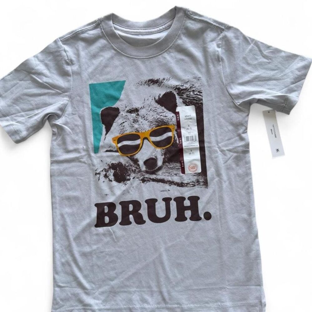 Wonder-nation Men's Grey and White T-shirt